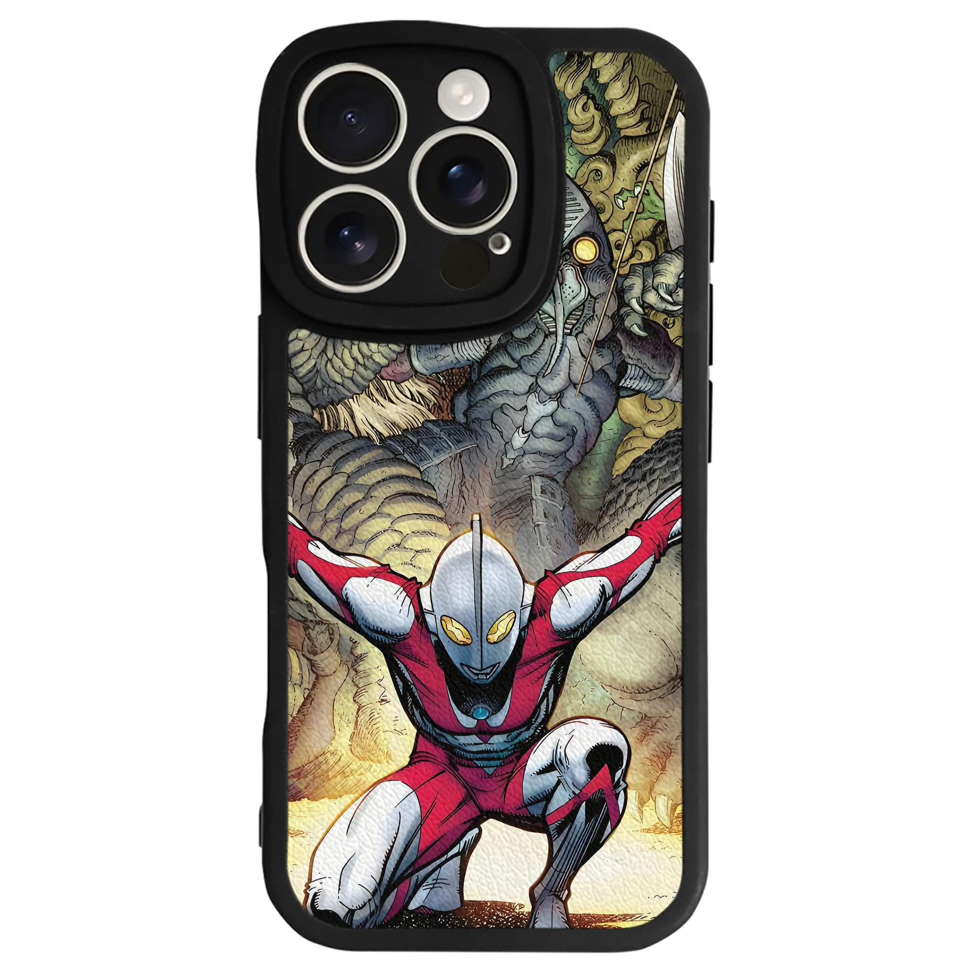 （画像用） ウルトラマン Ultraman 【iPhone 16シリーズ対応】シリコンスマホケース（レザー調） 材質：シリコン